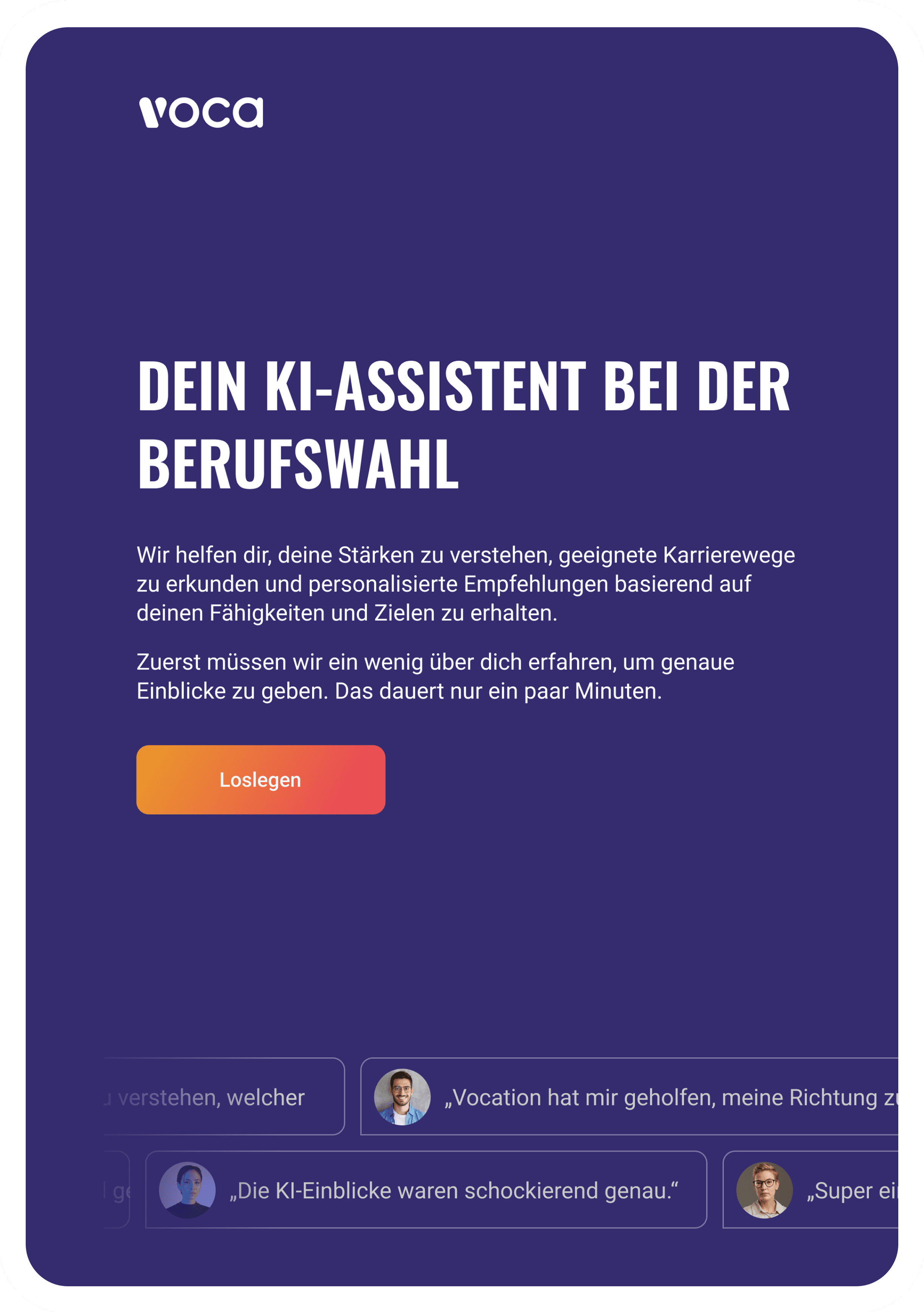 VOCA Interface on iPad step 1